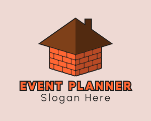 Masonry - Brick House Chimney Roof logo design