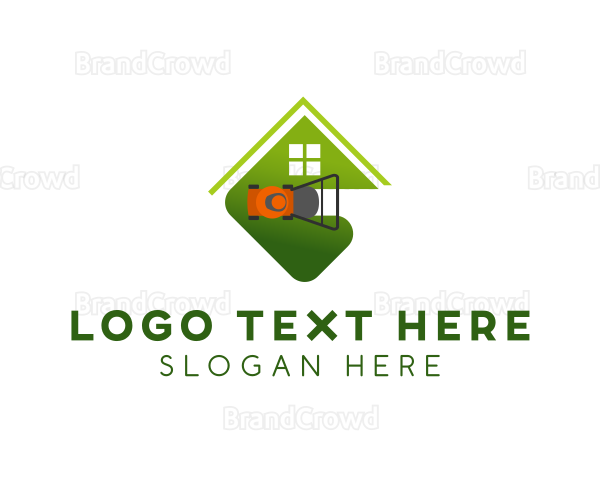 Lawn Mower Yard Landscaping Logo