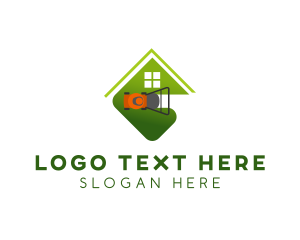 House - Lawn Mower Yard Landscaping logo design
