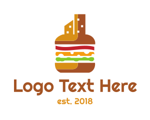Hamburger - Burger Cheeseburger City logo design
