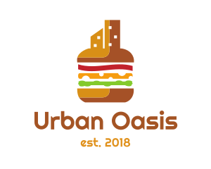 City - Burger Cheeseburger City logo design