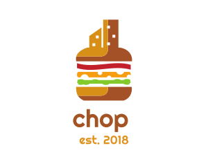 Lunch - Burger Cheeseburger City logo design