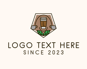 Coffee Stand - Nature Coffee Cup logo design