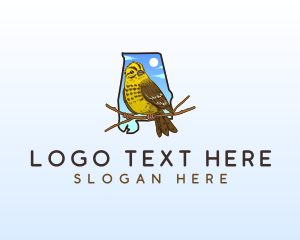 Northern Mockingbird - Alabama Yellowhammer Bird logo design