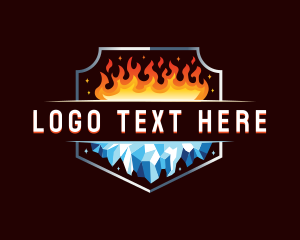 Temperature - Fire Ice HVAC logo design