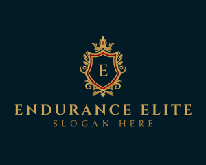 Luxury Crown Shield Crest logo design