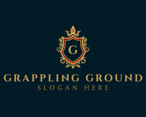 Luxury Crown Shield Crest logo design