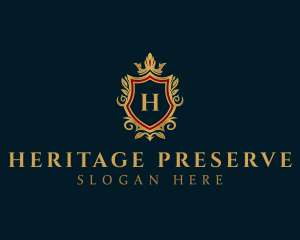 Luxury Crown Shield Crest logo design