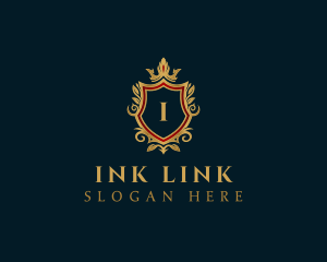 Luxury Crown Shield Crest logo design