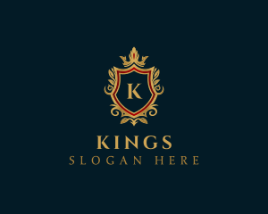 Luxury Crown Shield Crest logo design