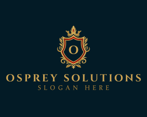 Luxury Crown Shield Crest logo design