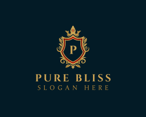 Luxury Crown Shield Crest logo design