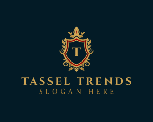 Luxury Crown Shield Crest logo design