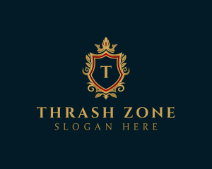 Luxury Crown Shield Crest logo design