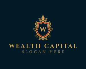 Luxury Crown Shield Crest logo design