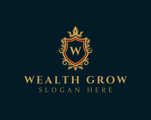 Luxury Crown Shield Crest logo design