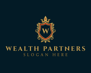 Luxury Crown Shield Crest logo design