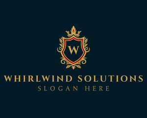 Luxury Crown Shield Crest logo design