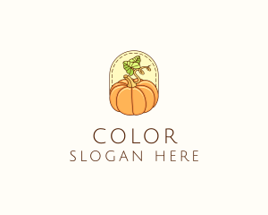 Vegan - Pumpkin Vegetable Harvest logo design