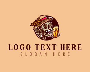 Liquor - Beer Brewery Skull logo design