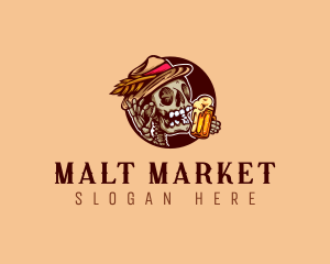 Malt - Beer Brewery Skull logo design