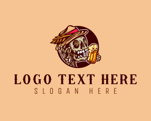Alcohol - Beer Brewery Skull logo design