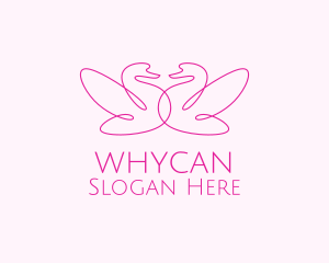 Pink Swan Couple  Logo
