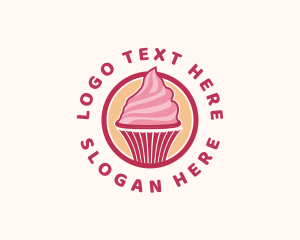 Pink Cake - Sweet Cupcake Baking logo design