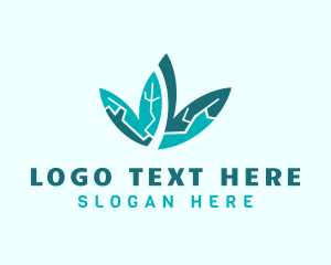 Farmer - Teal Leaf Botanical logo design