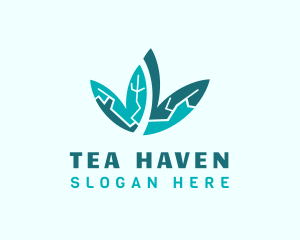 Teal Leaf Botanical logo design