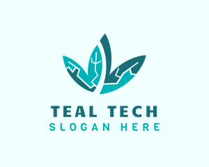 Teal Leaf Botanical logo design