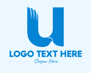 Letter U - Blue Eagle Letter U logo design