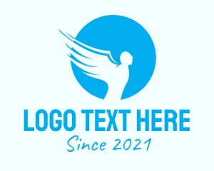 Angel - Blue Flying Angel logo design