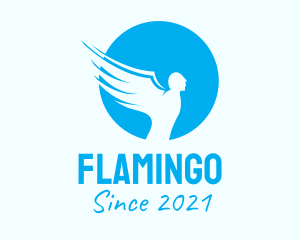 Flying - Blue Flying Angel logo design