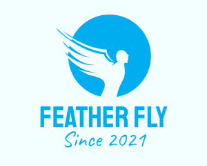 Blue Flying Angel logo design