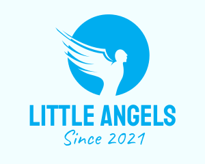 Blue Flying Angel logo design