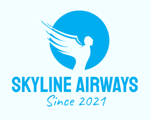 Blue Flying Angel logo design