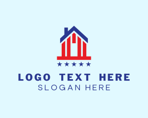 Nationalist - USA House Roofing logo design