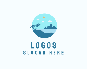 Vacation - Tropical Island Beach logo design