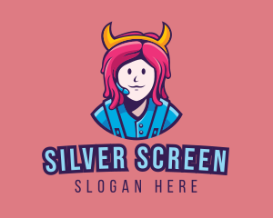 Game Streaming - Viking Girl Gamer logo design