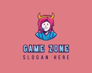 Viking Girl Gamer logo design