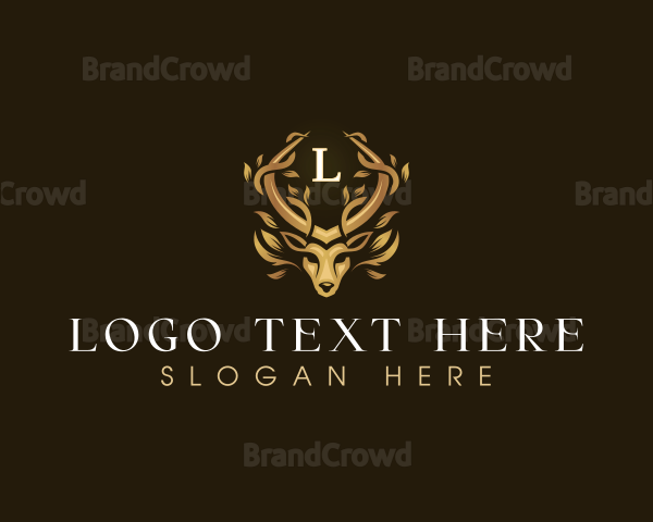 Elegant Antler Deer Logo