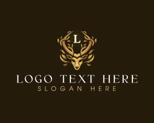 Luxury - Elegant Antler Deer logo design