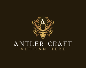 Elegant Antler Deer logo design