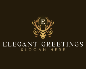 Elegant Antler Deer logo design