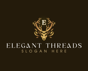 Elegant Antler Deer logo design