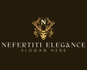 Elegant Antler Deer logo design