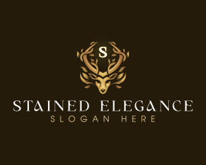 Elegant Antler Deer logo design