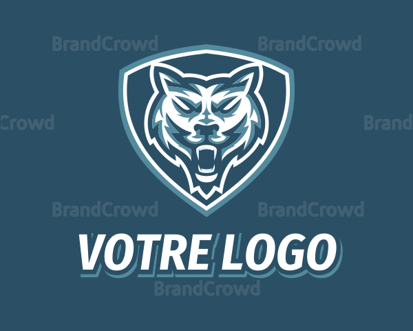 Wild Wolf Shield Gaming Logo