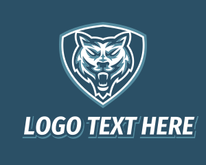 Angry - Wild Wolf Shield Gaming logo design